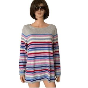 Talbot multicolored striped cotton long sleeve top